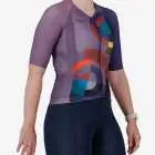 Side view of the Climber Women's cycle jersey in dark Mercury design made by enjoy.cc