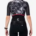 Back view of the ProXision women's cycling jersey in a greyscale tie-dye design made by enjoy.cc