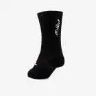 Back view of unisex cycling socks in Black with white branding by Enjoy.cc
