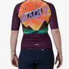 Back view of the Supremium Women's cycle jersey in plum colour Vasbyt design by enjoy.cc