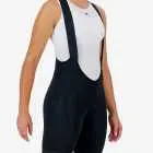 3qtr view of the Enjoy ProXision womens cargo bib short in the black colourway made by enjoy.cc