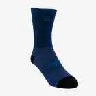 Front view of unisex cycling socks in Navy with blue branding by Enjoy.cc