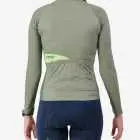 Back view of the Women's Supremium long sleeve cycling jersey in a solid Olive colour way by Enjoy.cc