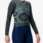 Side view of the Womens ProXision long sleeve cycling jersey in the forest warp design by Enjoy.cc