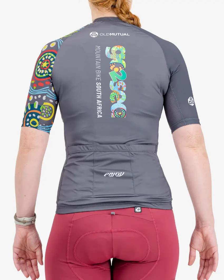 Back view of the Enjoy Supremium women's cycling jersey in the 2026 Go2Sea design made by Enjoy.cc