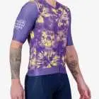 Side view of the Mens Semi Custom Proxision cycling jersey in a purple tie-dye design Enjoy.cc