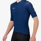 Side view of the Supremium men's cycling jersey in a navy design made by enjoy.cc