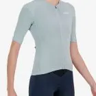 Side view of the womens mint Hempie cycling jersey design made by Enjoy.cc