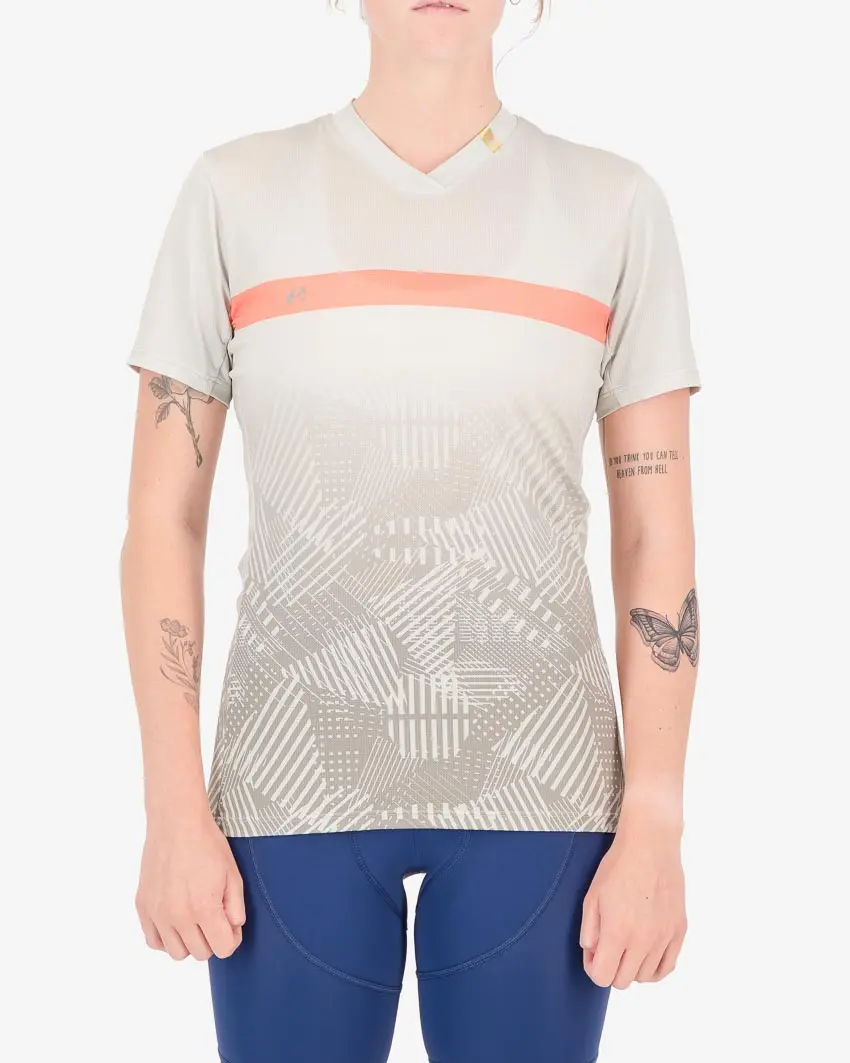 Front of the ladies trail tee in the Groad To Freedom Reptilia design made by enjoy.cc