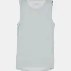 Flat lay view of the mens sleeveless baselayer in the ice blue emotif design made by Enjoy.cc