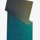 Flat view of the Enjoy neckwarmer in the Teal gradient colourway made by Enjoy.cc