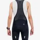 Back view of the Men's Dual bib short in black, made by enjoy.cc