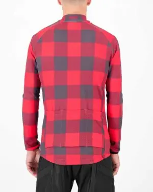 Back of the mens fleeced cycling jersey in the Hillbilly design made by enjoy.cc