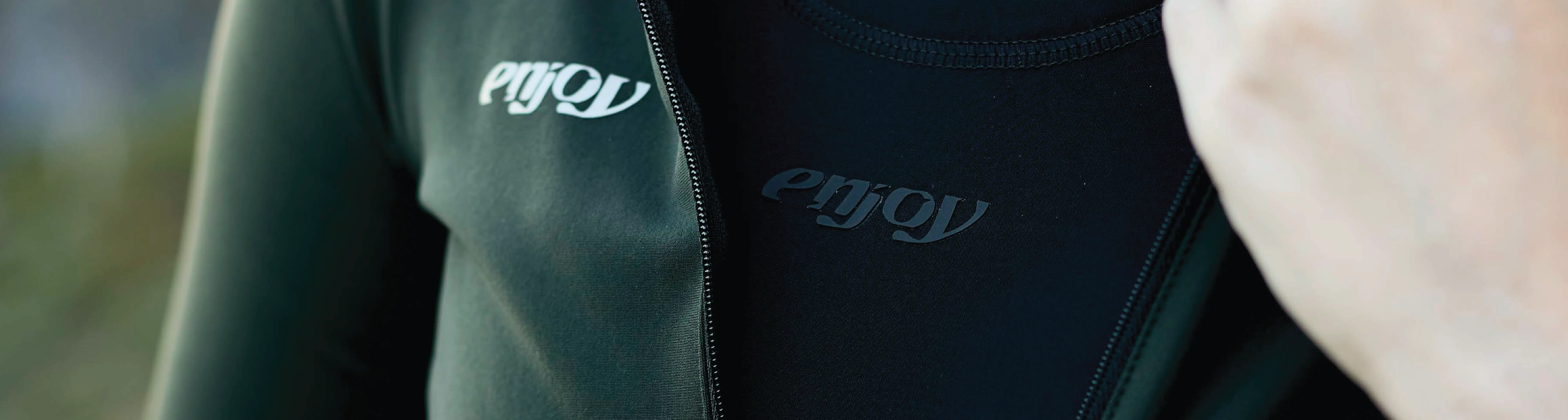 Female cyclist wearing a thermal base layer made by enjoy.cc