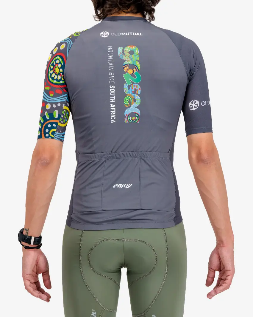 Back view of the Enjoy Supremium men's cycling jersey in the 2026 Go2Sea design made by Enjoy.cc