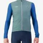 Front view of the Winter Mens cycling gilet jersey in a solid dark teal colour way by Enjoy.cc