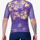 Back view of the Mens Semi Custom Proxision cycling jersey in a purple tie-dye design Enjoy.cc