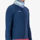 Mens side view of the Enjoy neckwarmer in the Deep Blue colourway made by Enjoy.cc