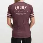 Ladies Semester baroon coloured Supremium Cycle Top. Designed and manufactured by Enjoy cycling apparel.