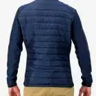 Back view of the men's hybrid lifestyle jacket in navy, made by enjoy.cc