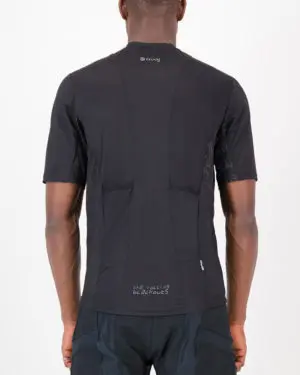 Back of the mens trail tee in the Rolling Blackouts Reptilia design made by enjoy.cc