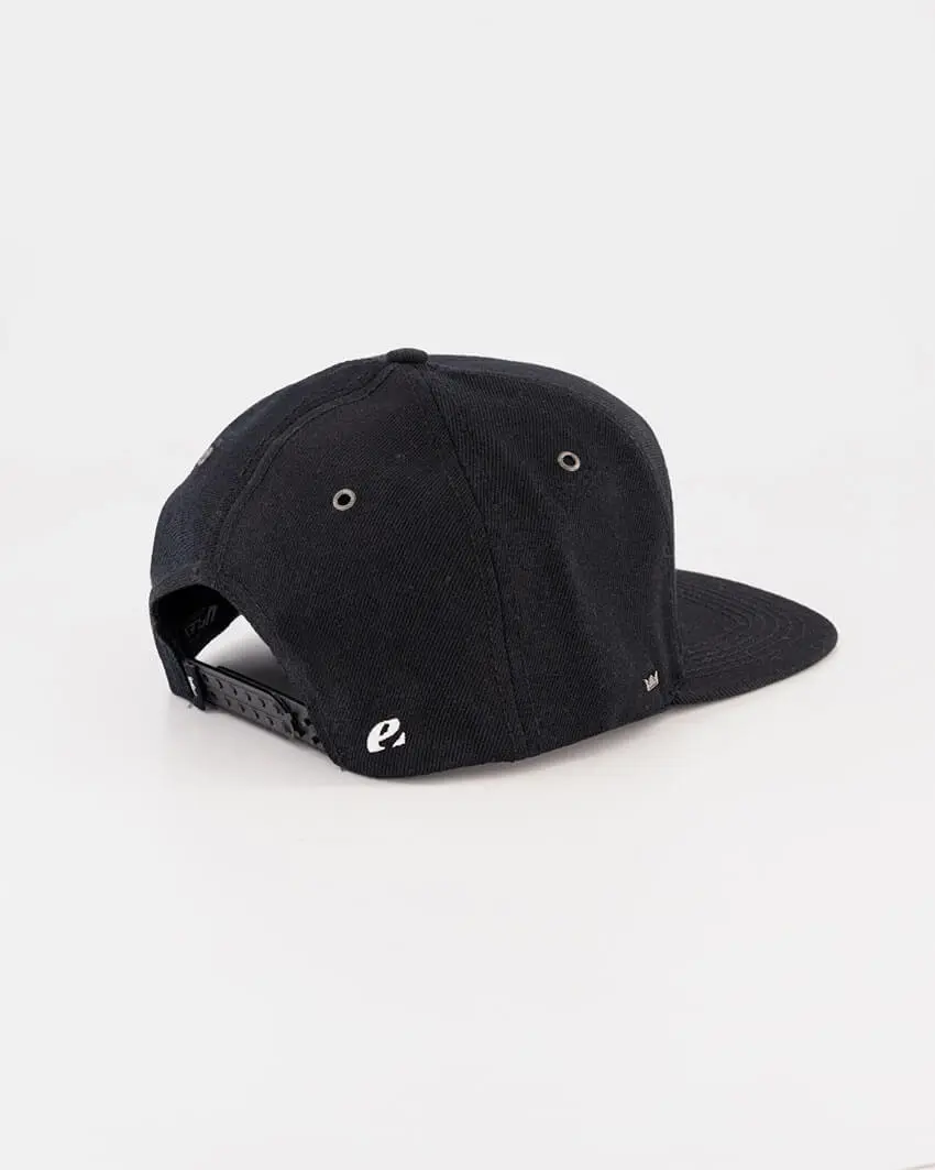 Enjoy U Flex 6 Panel snapback black cap back. Lifestyle product designed by Enjoy cycling apparel