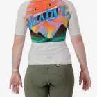 Back view of the Supremium Women's cycle jersey in light colour Vasbyt design by enjoy.cc