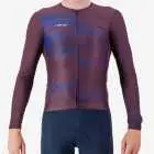 Front view of the ProXision men's long sleeve cycling jersey in a Purple colour way by Enjoy.cc