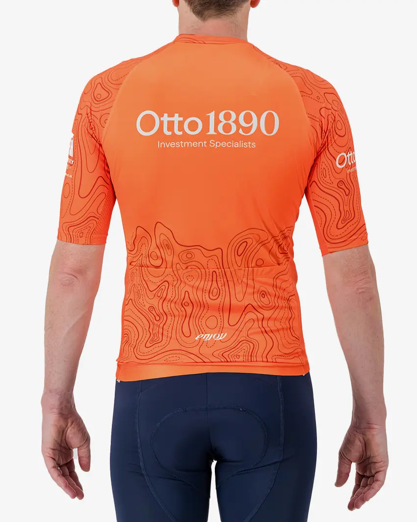 Back view of the Mens Supremium cycling jersey for the Weekend Warrior MTB stage race.