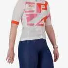 Side view of the Octane Women's cycle jersey in beige colour Destination design by enjoy.cc