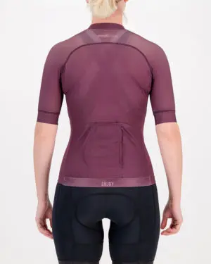 Back of the ladies cycling shirt in the baroon Freshman ProXision design made by enjoy.cc