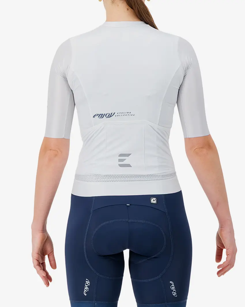 Back view of the Women's ProXision cycling jersey for in an Arctic colour way by enjoy.cc