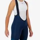 3qtr view of the Enjoy ProXision womens cargo bib short in the petrol colourway made by enjoy.cc