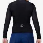 Back view of the Supremium Womens long sleeve cycling jersey in plain Black design by Enjoy.cc