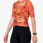 Side view of the ProXision women's cycling jersey in a flame tie-dye design made by enjoy.cc