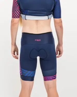 Ladies Prismatic Trine Shorts. Designed and manufactured by Enjoy cycling apparel.