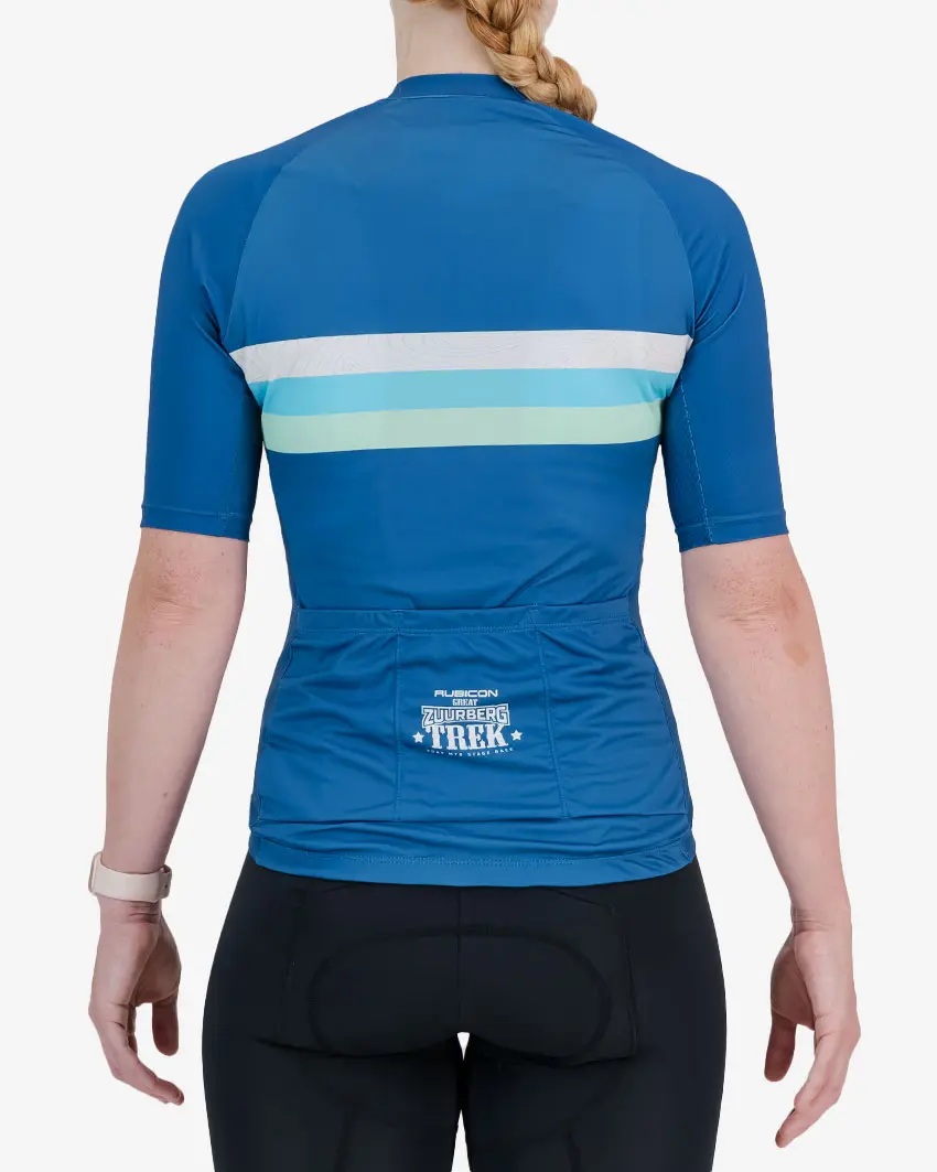 Back view of the womens 2024 Great Zuurberg Trek Supremium cycling jersey design made by Enjoy.cc
