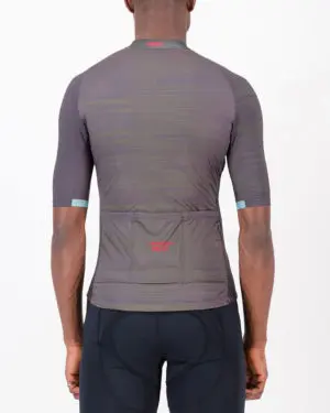 Back of the mens cycling jersey in the peat Input Supremium design made by enjoy.cc