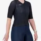 Side view of the Climber Women's cycle jersey in black colour Void design by enjoy.cc