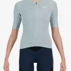 Front view of the womens mint Hempie cycling jersey design made by Enjoy.cc