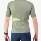 Back view of the Mens Supremium cycling jersey in a solid Olive colour way by Enjoy.cc