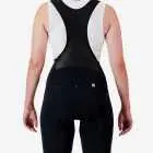 Back view of the Enjoy Octane women's bib short in black with reflective detail made by Enjoy.cc