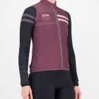 Three quarter of the ladies cycling gilet in the baroon Semester design made by Enjoy.cc