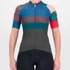 Front of the ladies cycling jersey in the peat Stellar Supremium design made by enjoy.cc