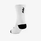 Back view of unisex cycling socks in White with black branding by Enjoy.cc