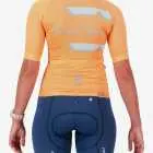 Back view of the Octane women's cycling jersey in a orange chevron design made by enjoy.cc