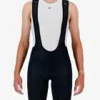 Front view of the Enjoy Octane men's cargo bib short in black made by Enjoy.cc