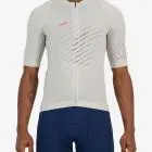 Front view of the mens octane cycle jersey in the ecru chevron design made by Enjoy.cc