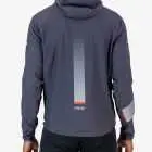 Back view of the Enjoy Contour mens waterproof cycling jacket in Grey made by enjoy.cc