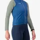 Side view of the Winter women's cycling gilet jersey in a solid navy colour way by Enjoy.cc